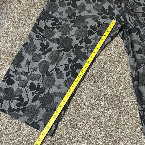 BIMBA Y LOLA WIDE LEG JUMPSUIT Large Size Gray Short Sleeves Elastic Waist Vneck - Picture 12 of 16